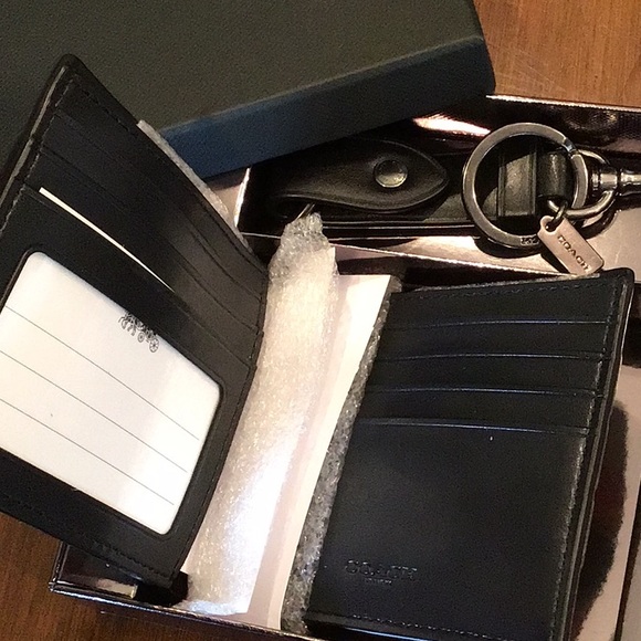 Coach ID Billfold Wallet and Key fob valet Box set - Picture 3 of 4